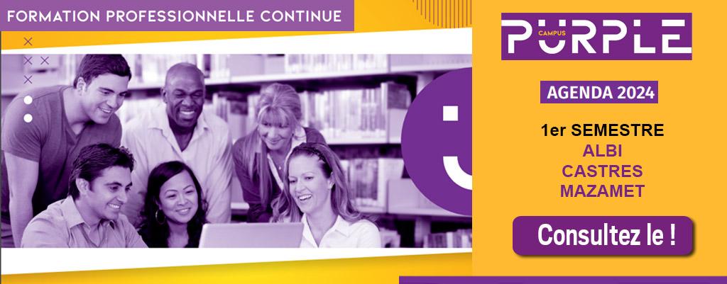 Consultez le calendrier des formations entreprises Purple Campus pour le 1er semestre 2024